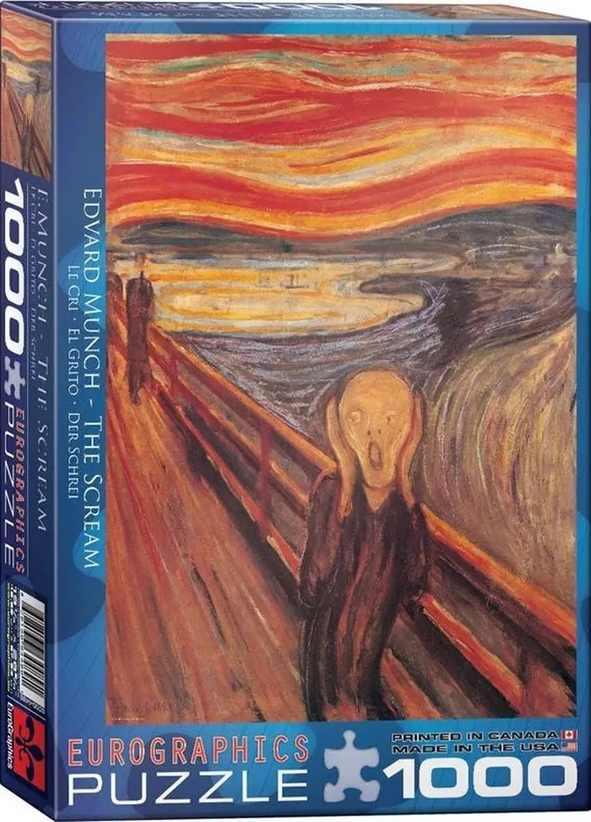 Eurographics De Schreeuw Edvard Munch Legpuzzel 1000 Stuks - 48x68cm - Meerkleurig