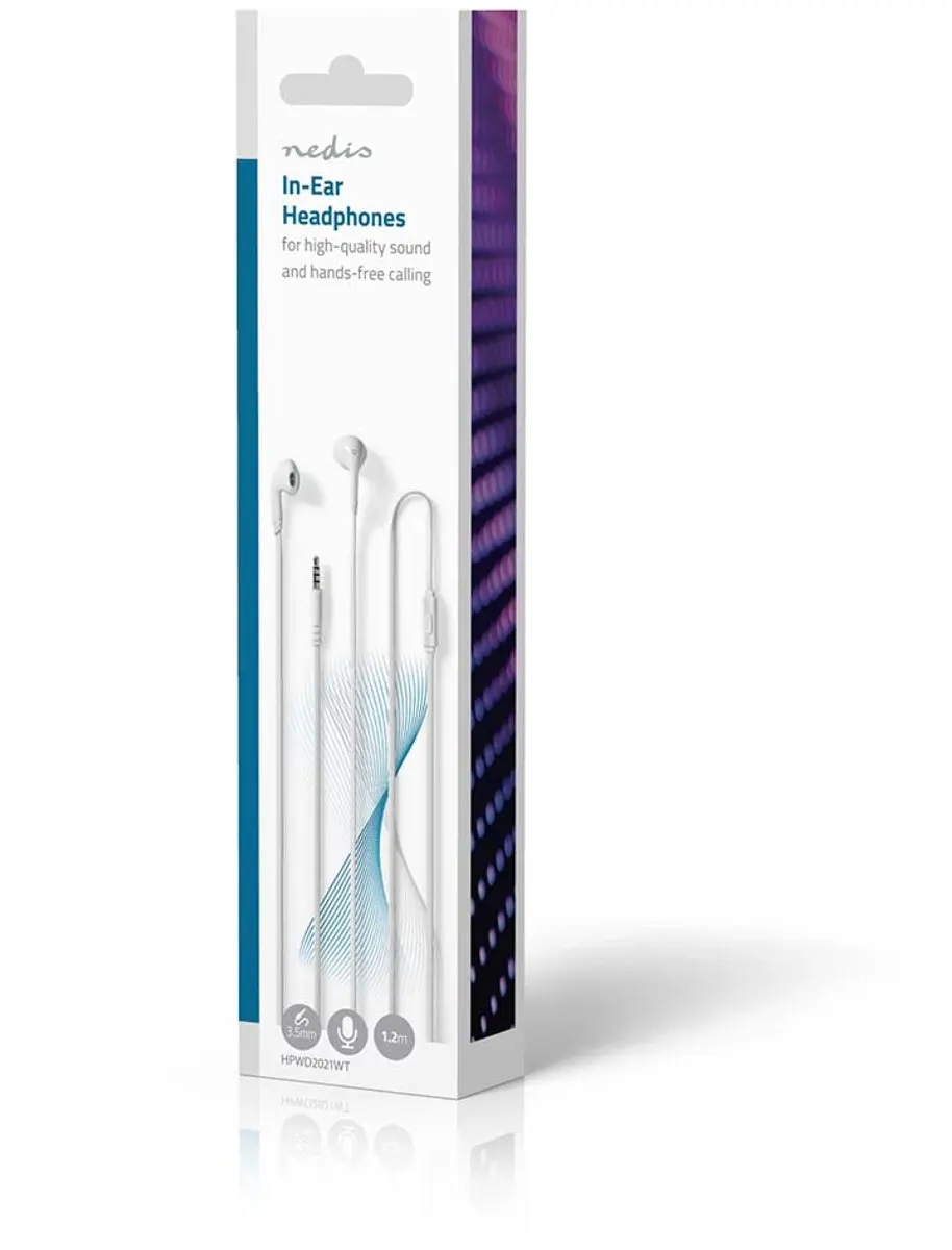 Nedis HPWD2021WT Bedrade Koptelefoon 1.2m - Wit