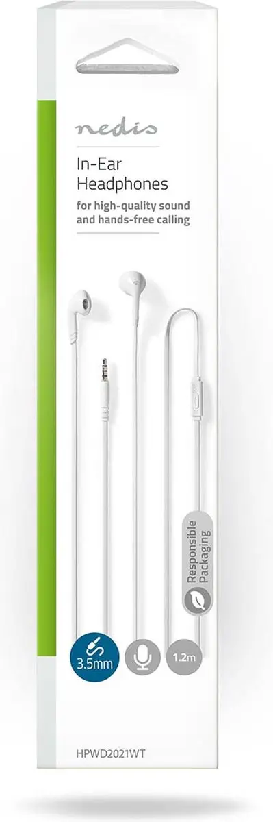 Nedis HPWD2021WT Bedrade Koptelefoon 1.2m - Wit