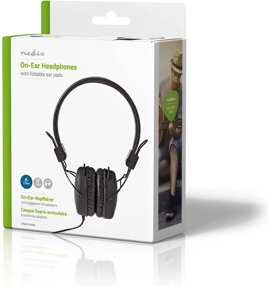 Nedis HPWD1100BK On-Ear Koptelefoon - 3,5mm - 1,2m - Zwart