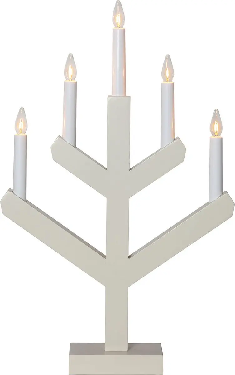 Star Trading Vinga Kandelaar Hout Beige 5xLED 3W