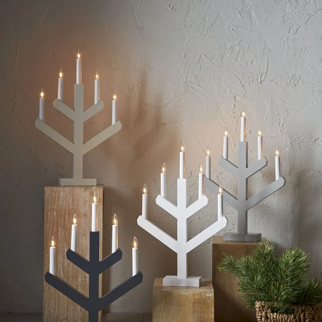 Star Trading Vinga Kandelaar Hout Beige 5xLED 3W - afbeelding 6 van 6