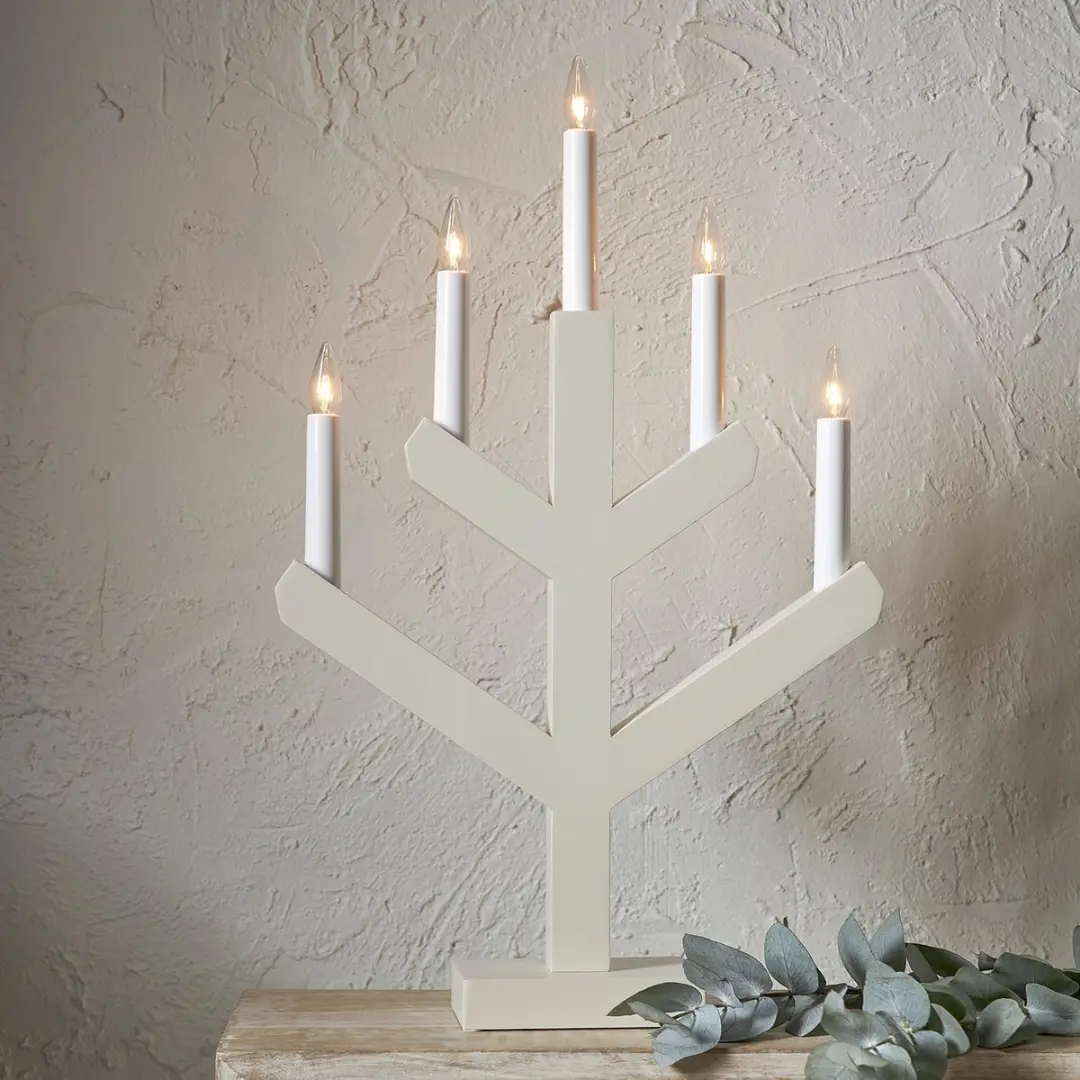 Star Trading Vinga Kandelaar Hout Beige 5xLED 3W