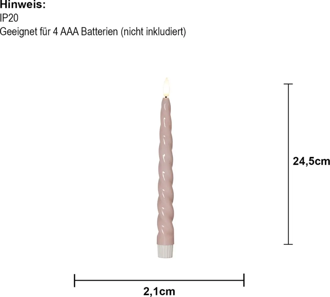 Star Trading LED Waxkaars Flame Shine Set - 2 Stuks Roze