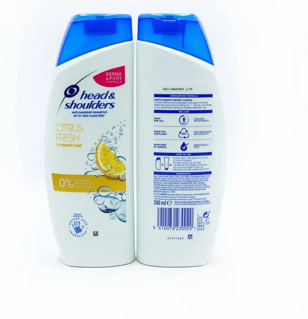 Head & Shoulders Citrus Fresh Anti-Roos Shampoo 1500ml - 3x500ml