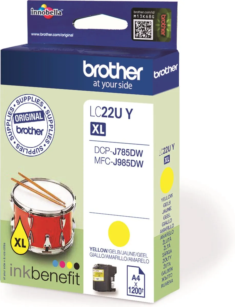 Brother LC-22UY Inktcartridge Geel - XL 118ml