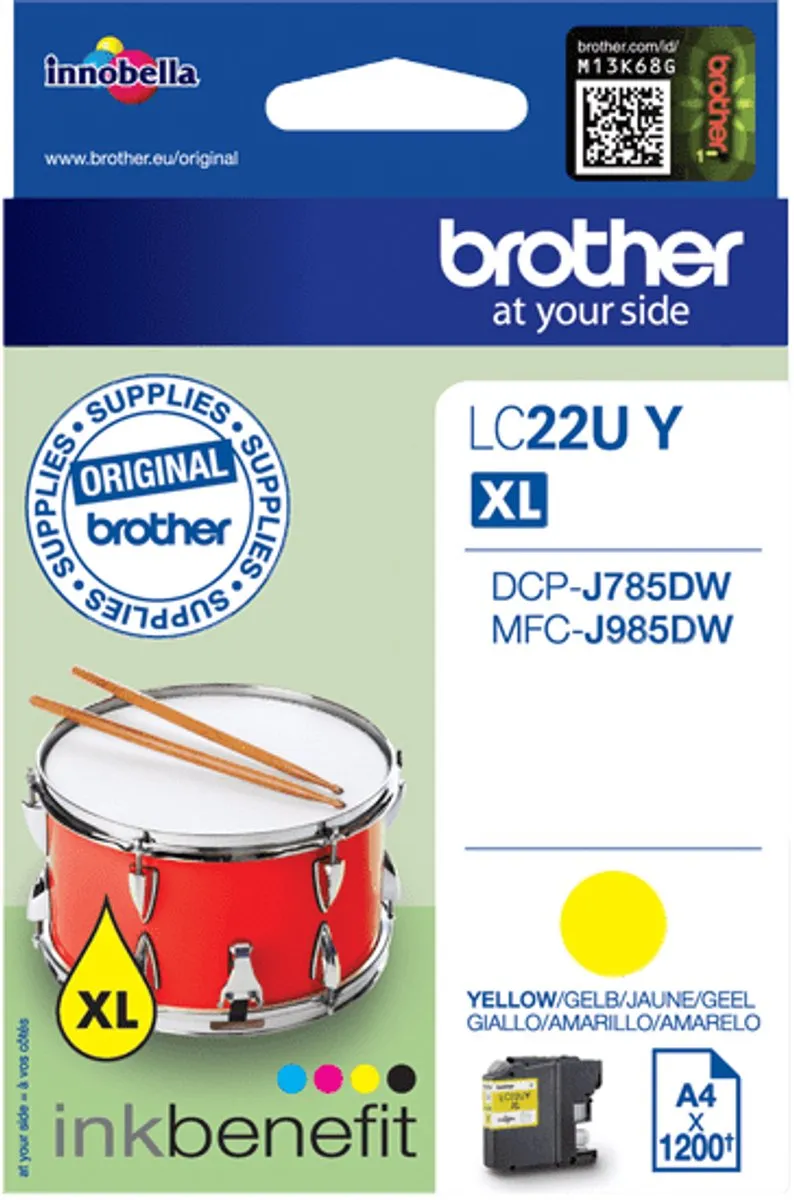 Brother LC-22UY Inktcartridge Geel - XL 118ml