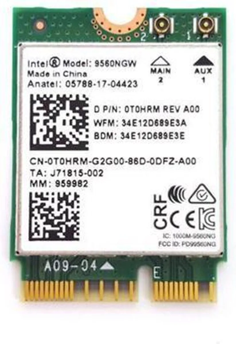 Dell Intel Wireless-AC 9560 WLAN M.2 Kaart