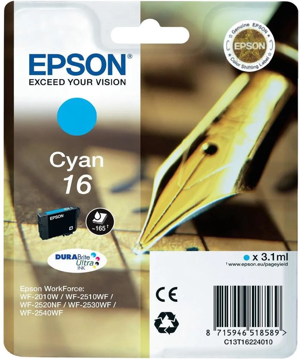 Epson C13T16224020 Cyaan Inktcartridge