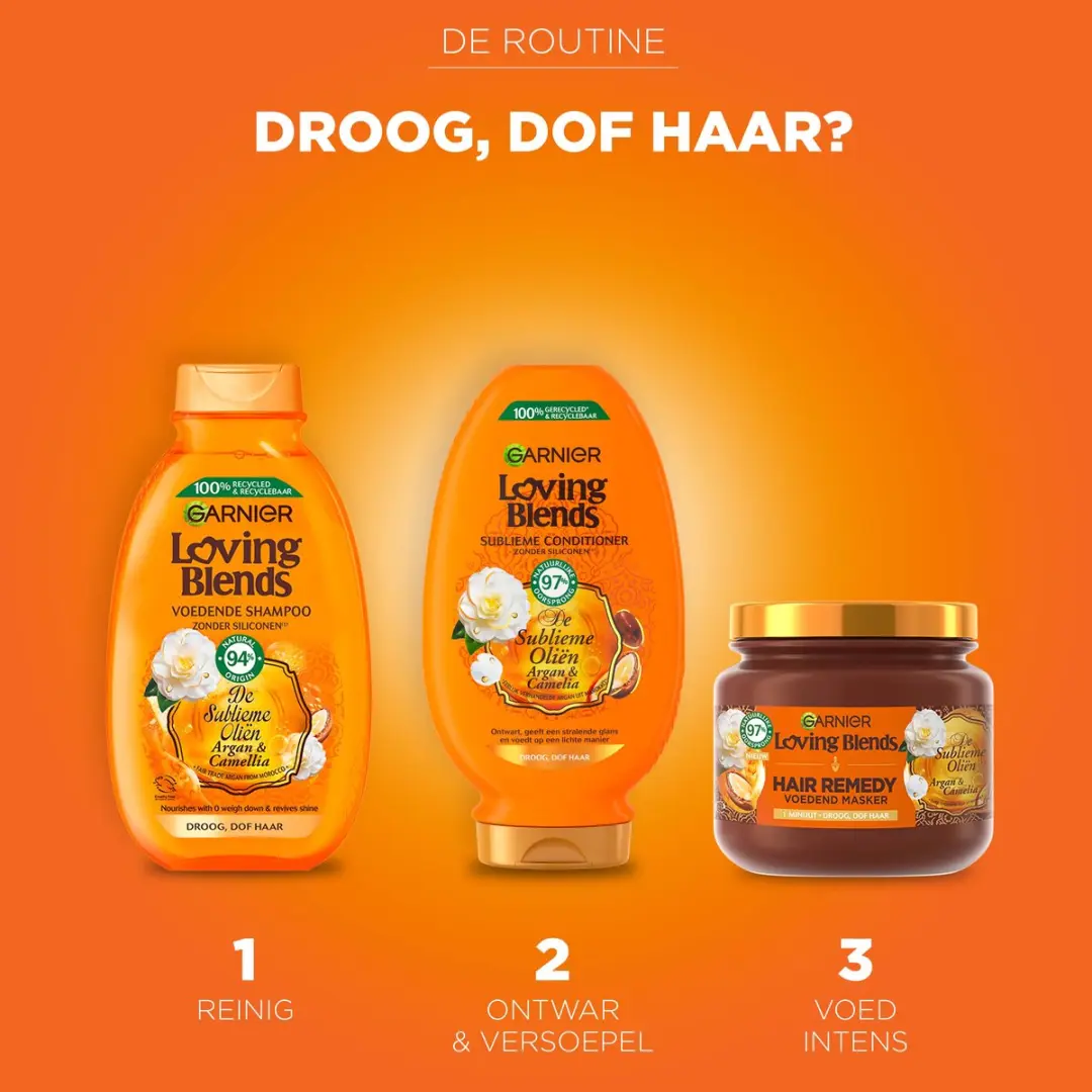 Garnier Loving Blends Argan & Cameliaolie Shampoo - 5x250ml