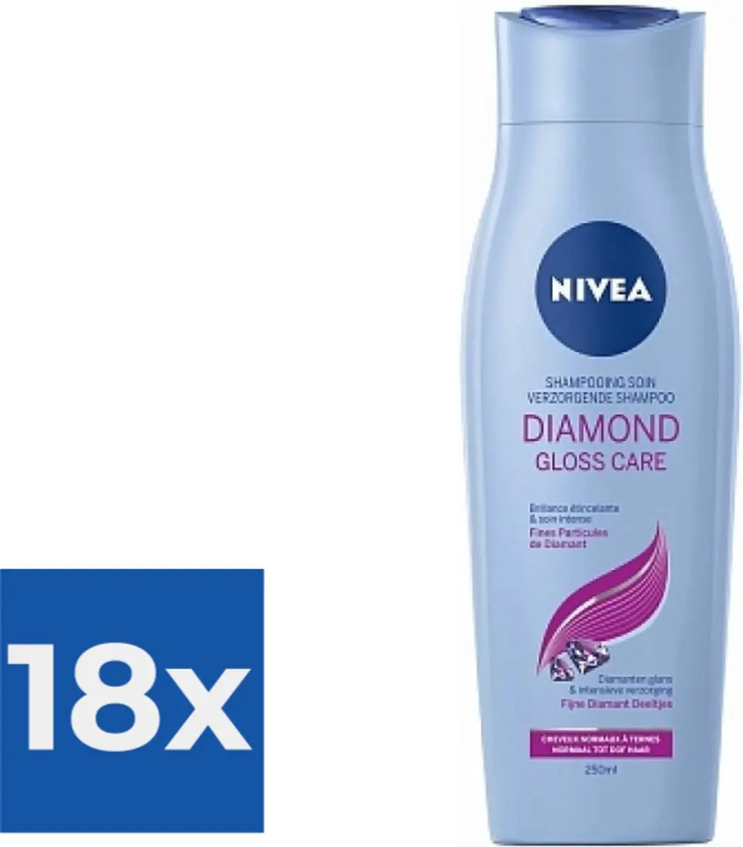 NIVEA Shampoo Diamond Gloss 250ml - 18 Stuks