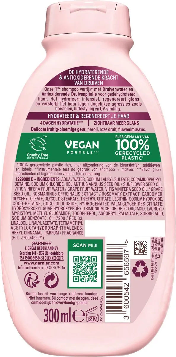 Garnier Loving Blends Druiven Hydraterende Shampoo 300ml - 6 Stuks