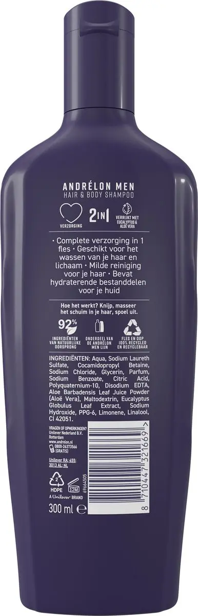 Andrélon Men Hair & Body Shampoo 6x300ml