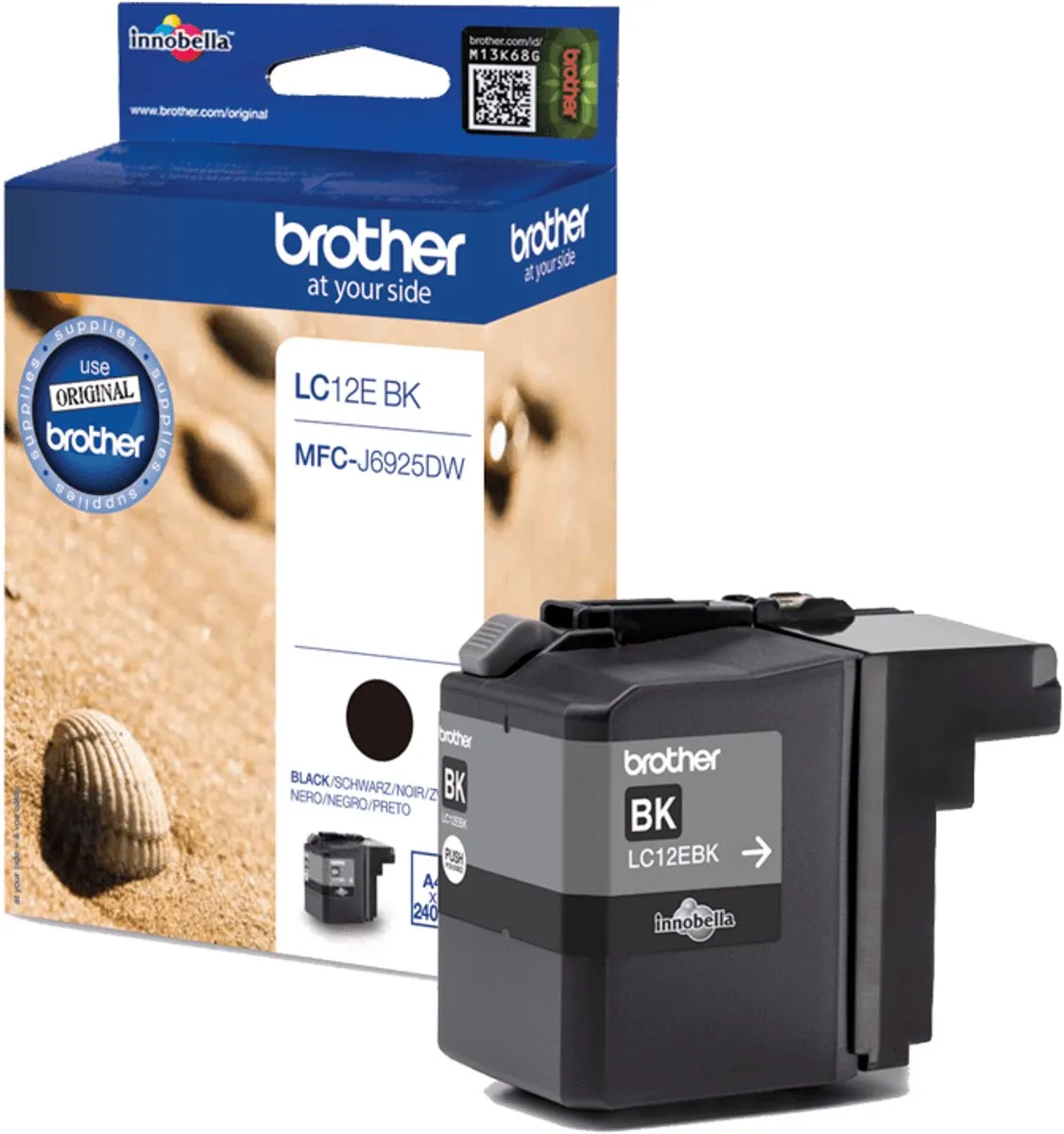 Brother LC-12EBK Inktcartridge - Zwart
