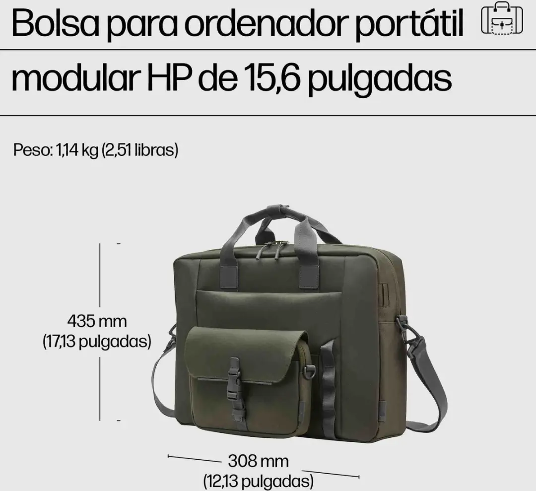 HP 9J4C2AA Modular Laptop Tas - 15.6" - 25L - Groen