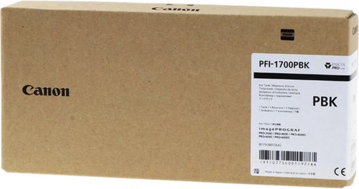 Canon PFI-1700PBK Inktcartridge - 700ml - Zwart