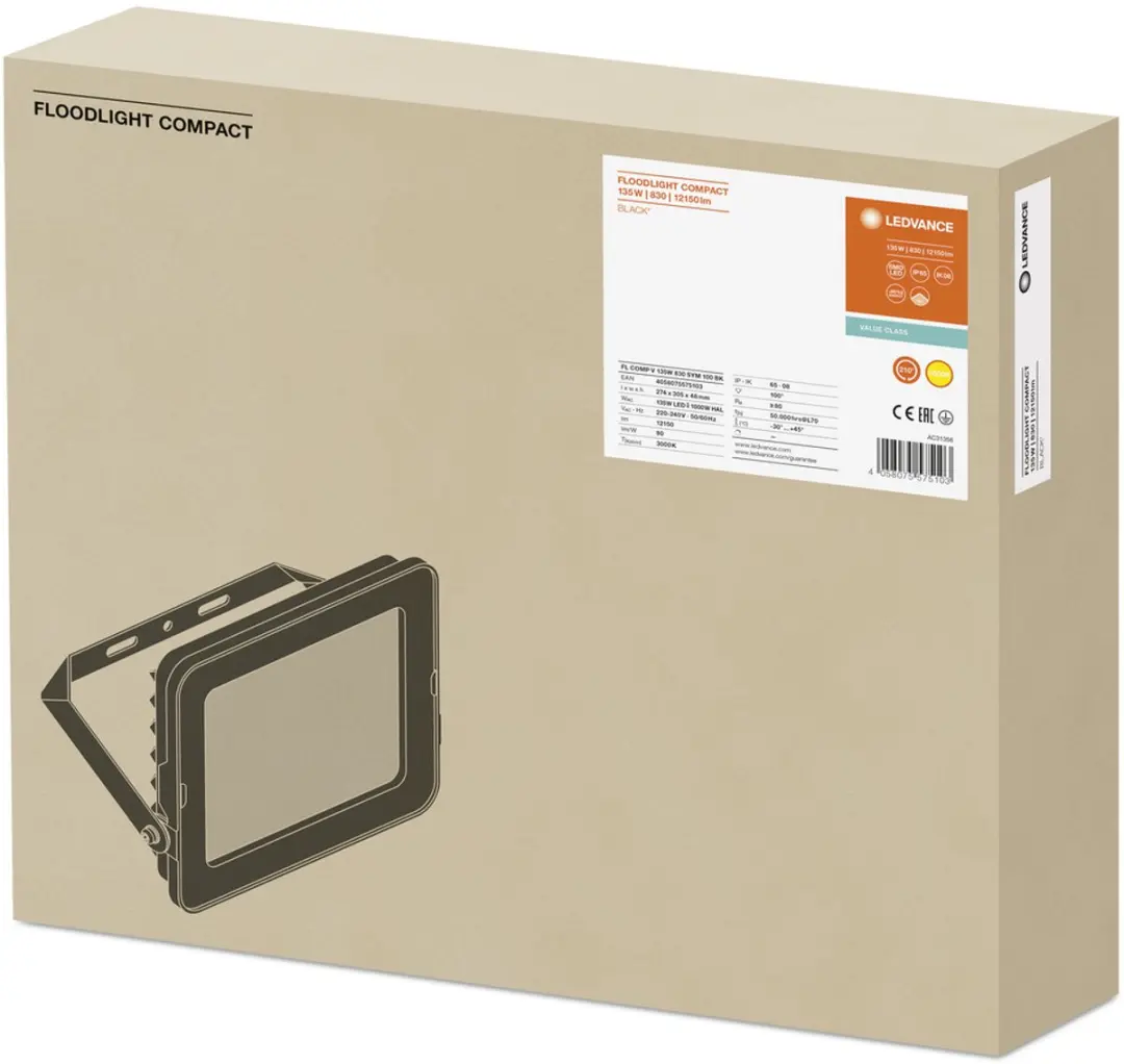 LEDVANCE LED Breedstraler 135W 12150lm - Zwart