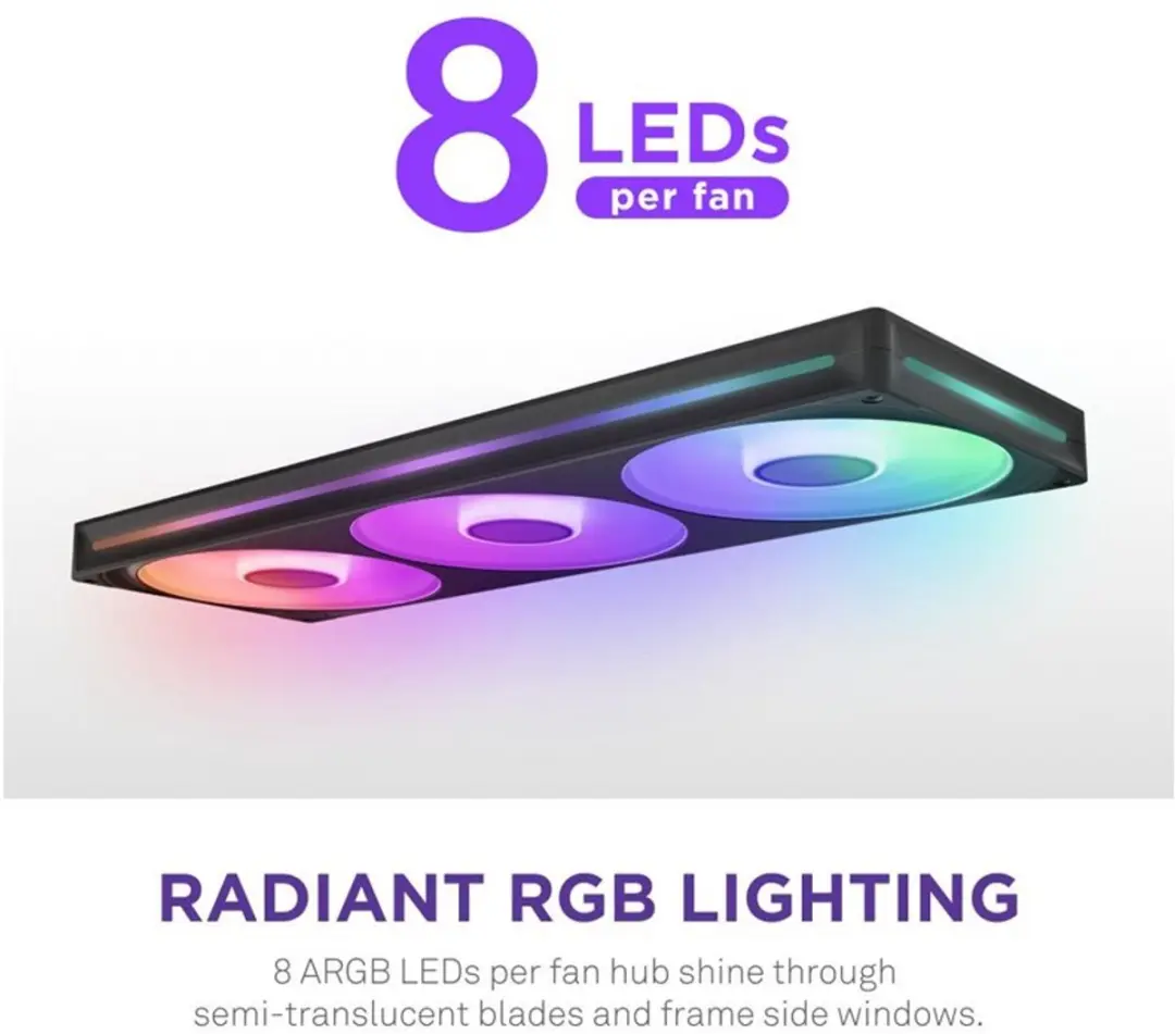 NZXT F420RGB Core Ventilator - 3 Stuks - Zwart