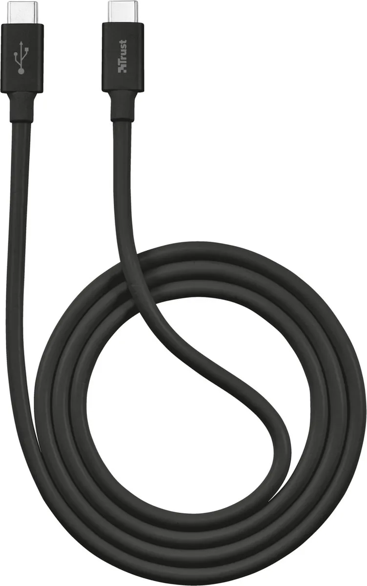 Trust USB-C naar USB-C Kabel 480Mbps 1m - Zwart