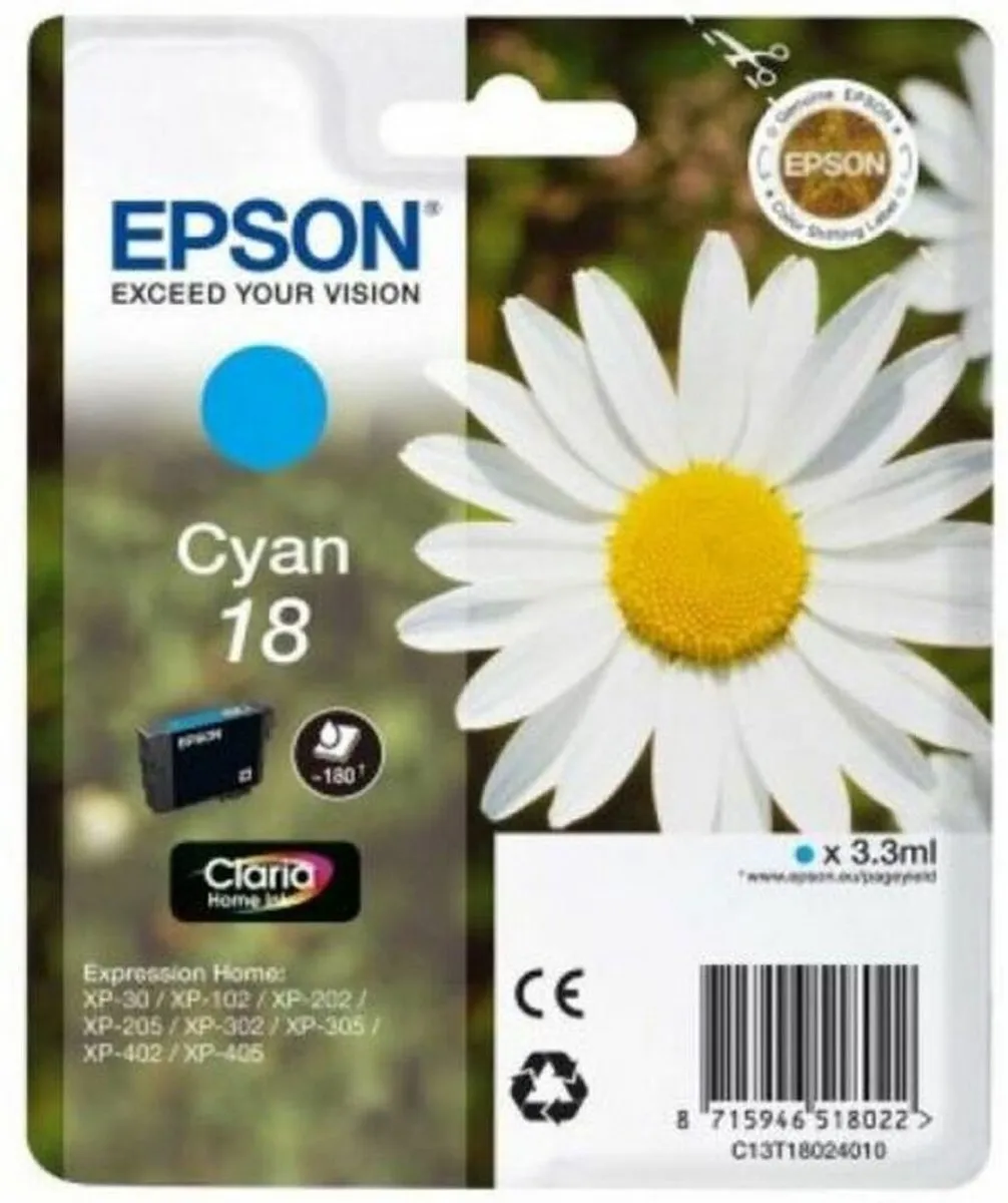 Epson C13T18024022 Cyaan Inktcartridge - 180 Pagina's