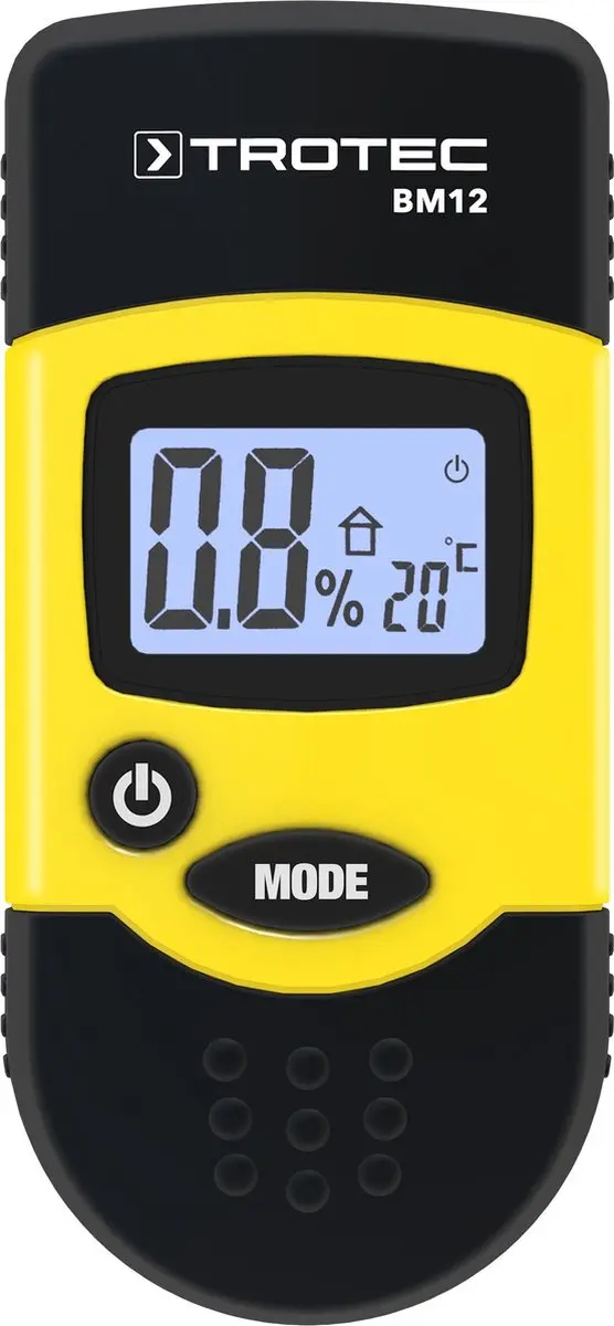 Trotec BM12 Vochtmeter - Hout/Bouw - Staalmeetstift - Zwart Geel - afbeelding 6 van 6