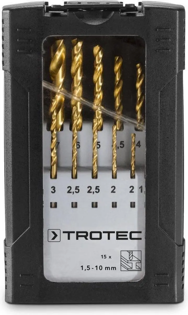 Trotec HSS Boorset 15-delig - Metaal