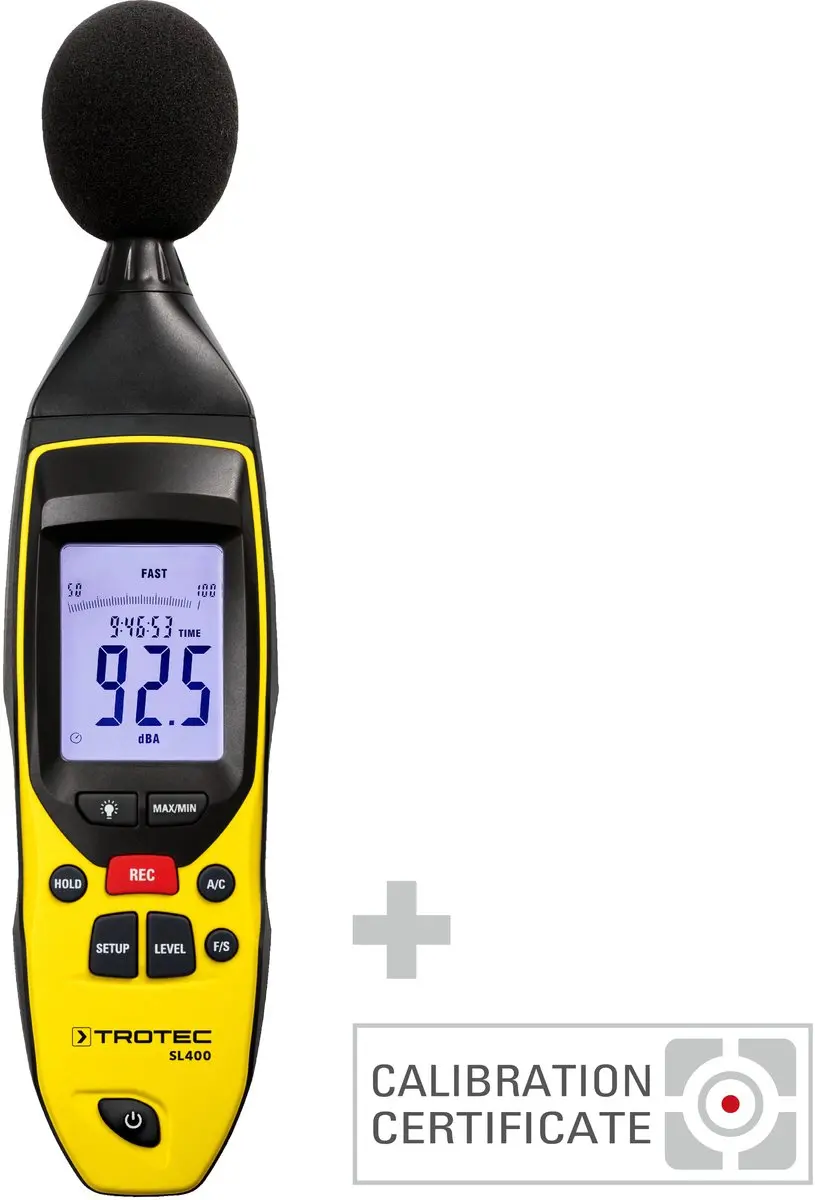 Trotec SL400 Geluidsmeter - Geel/Zwart - afbeelding 6 van 6