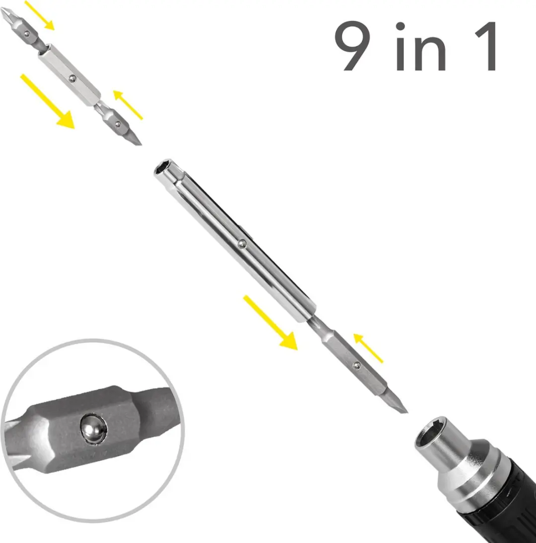 Trotec 9-in-1 Ratelschroevendraaier 4660000001 - Metaal/Zwart
