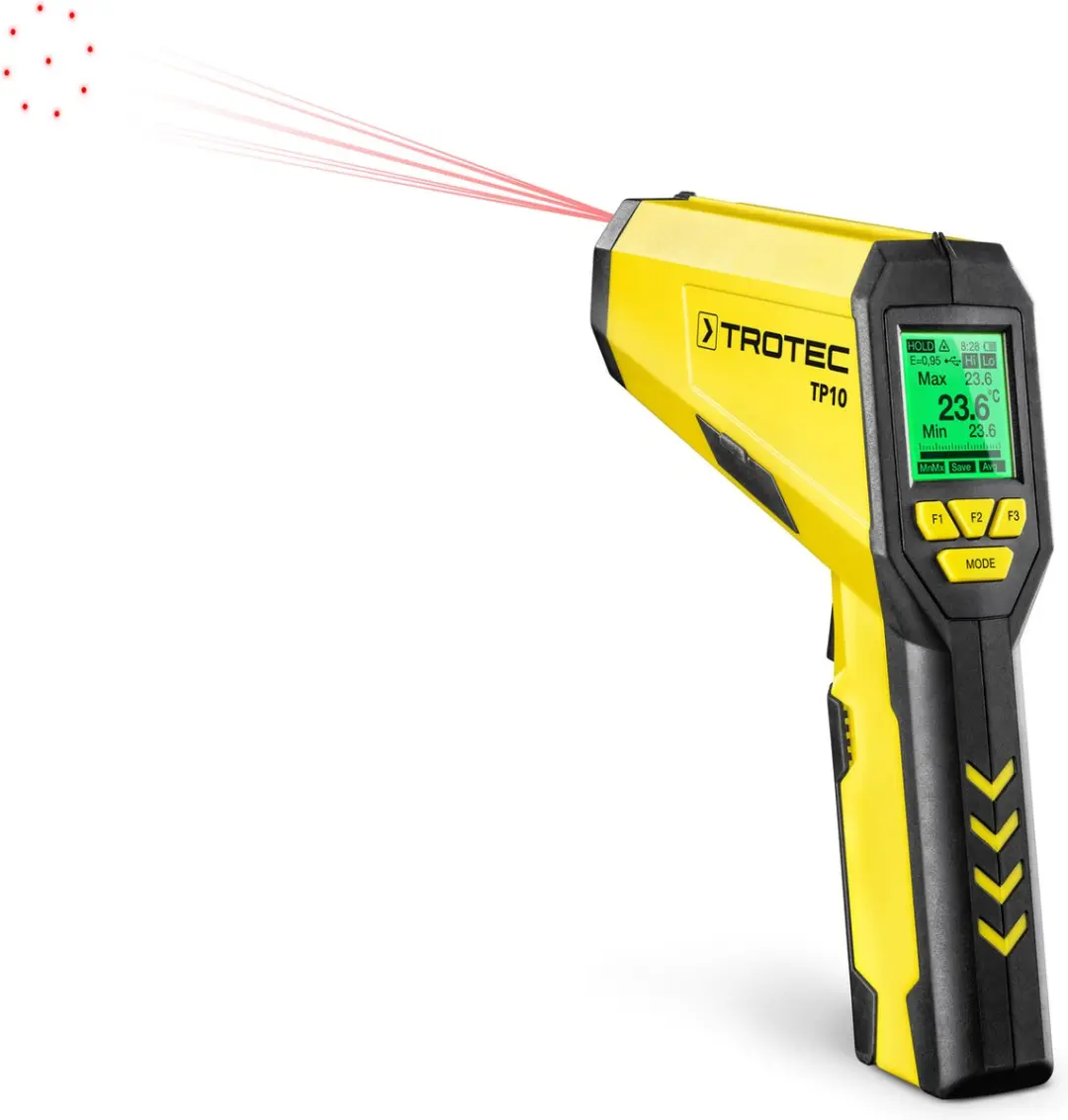 Trotec TP10 Pyrometer - Multipuntlaser - Geel/Zwart