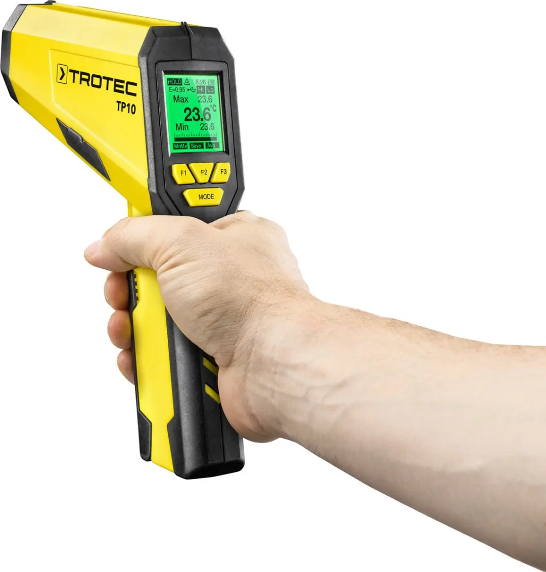 Trotec TP10 Pyrometer - Multipuntlaser - Geel/Zwart