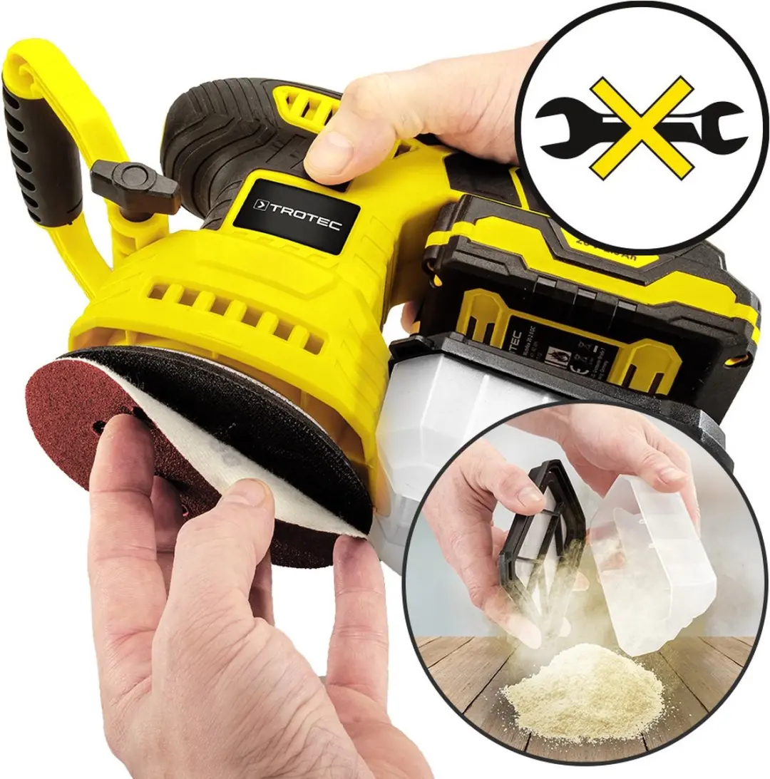 Trotec PESS 10-20V Accu Excentrische Schuurmachine - 40W - 12.000 r/min