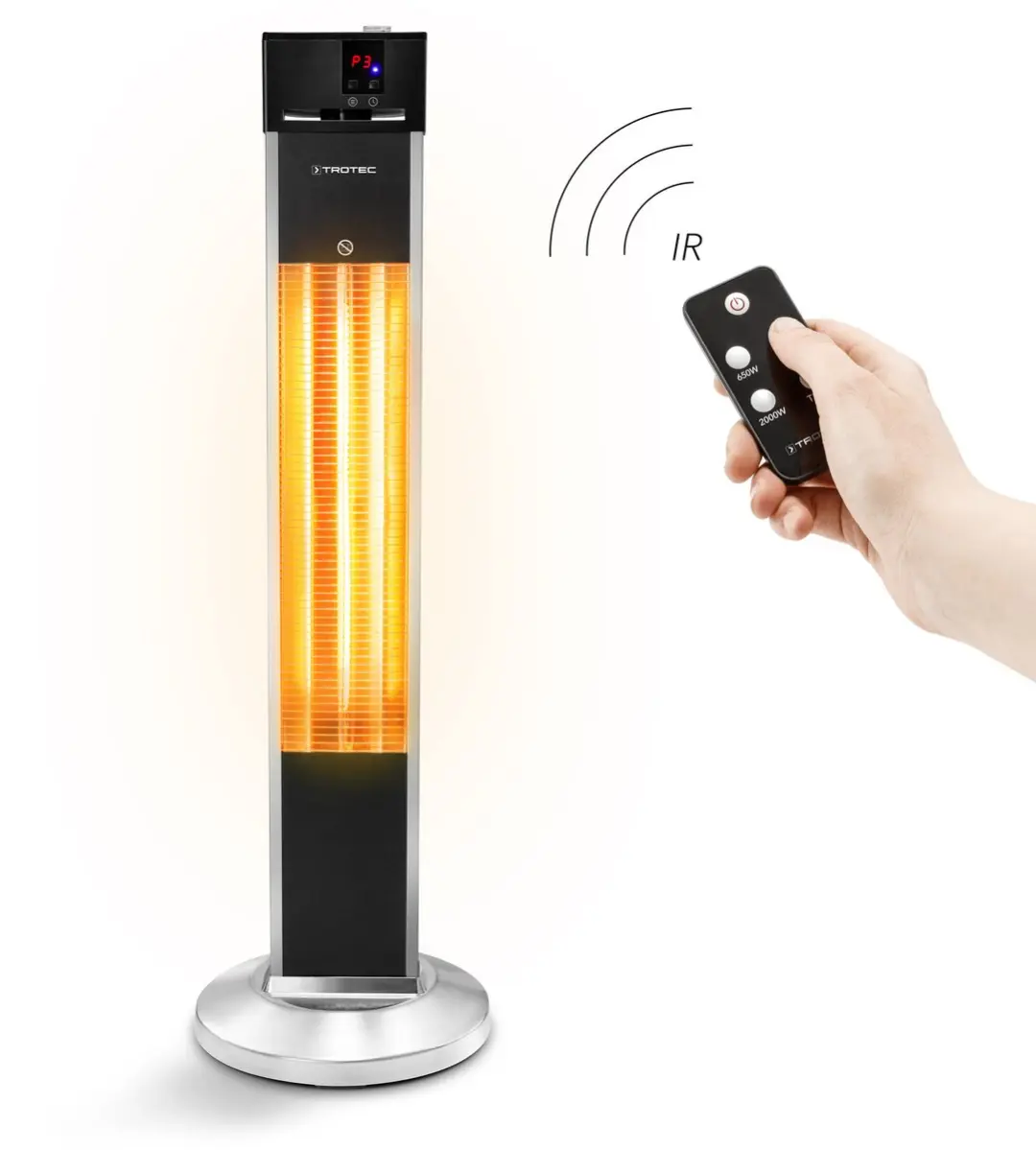 Trotec IRS 2000 E Design Terrasverwarming 2000W - Staand - Zwart/Zilver - afbeelding 6 van 6