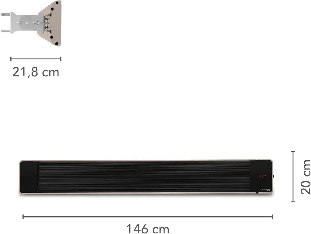 Trotec IRD 2400 Infrarood Verwarmingspaneel 2400W - Zwart - afbeelding 6 van 6