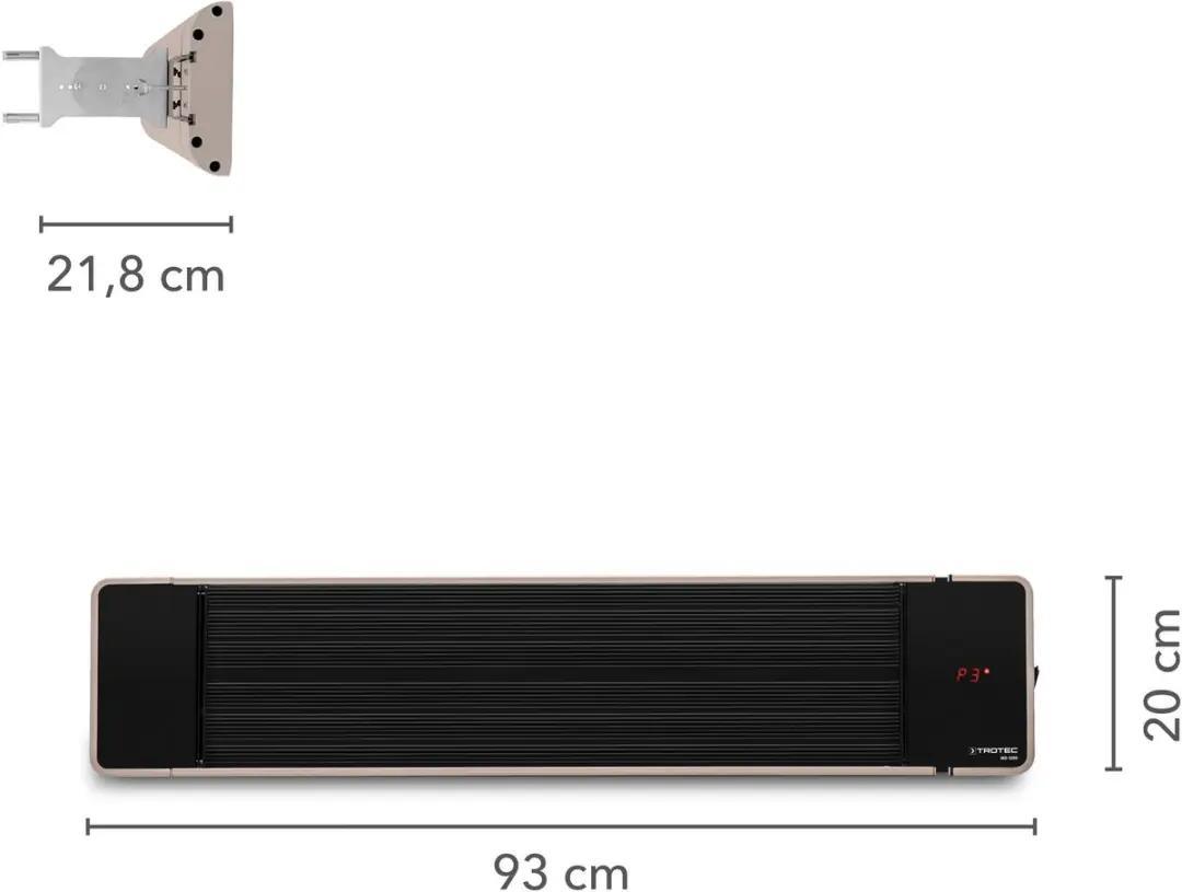 Trotec IRD 1200 Infrarood Verwarmingspaneel 1200W - Zwart - afbeelding 6 van 6