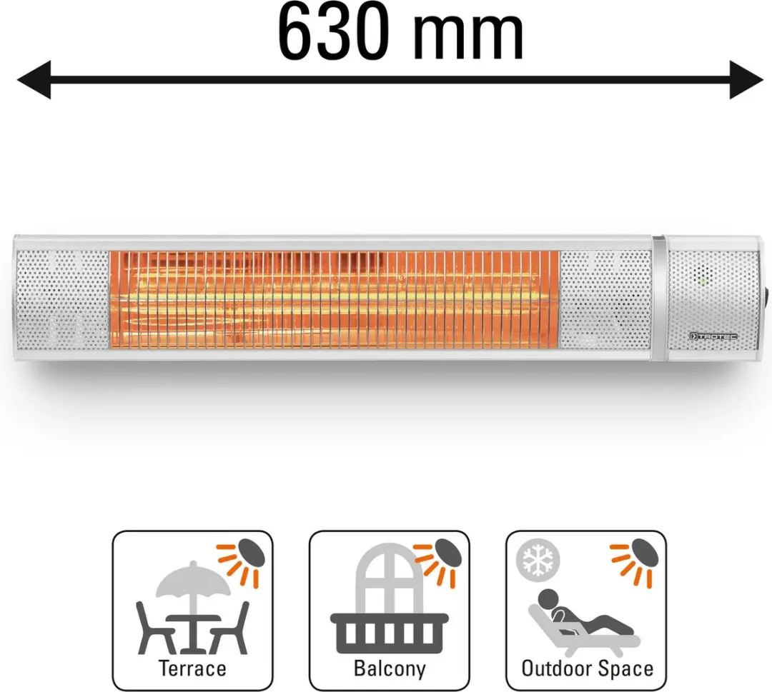 Trotec IR 2050 Infrarood Warmtestraler 2000W - Muurbevestiging