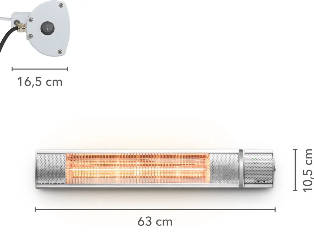 Trotec IR 2050 Infrarood Warmtestraler 2000W - Muurbevestiging - afbeelding 6 van 6