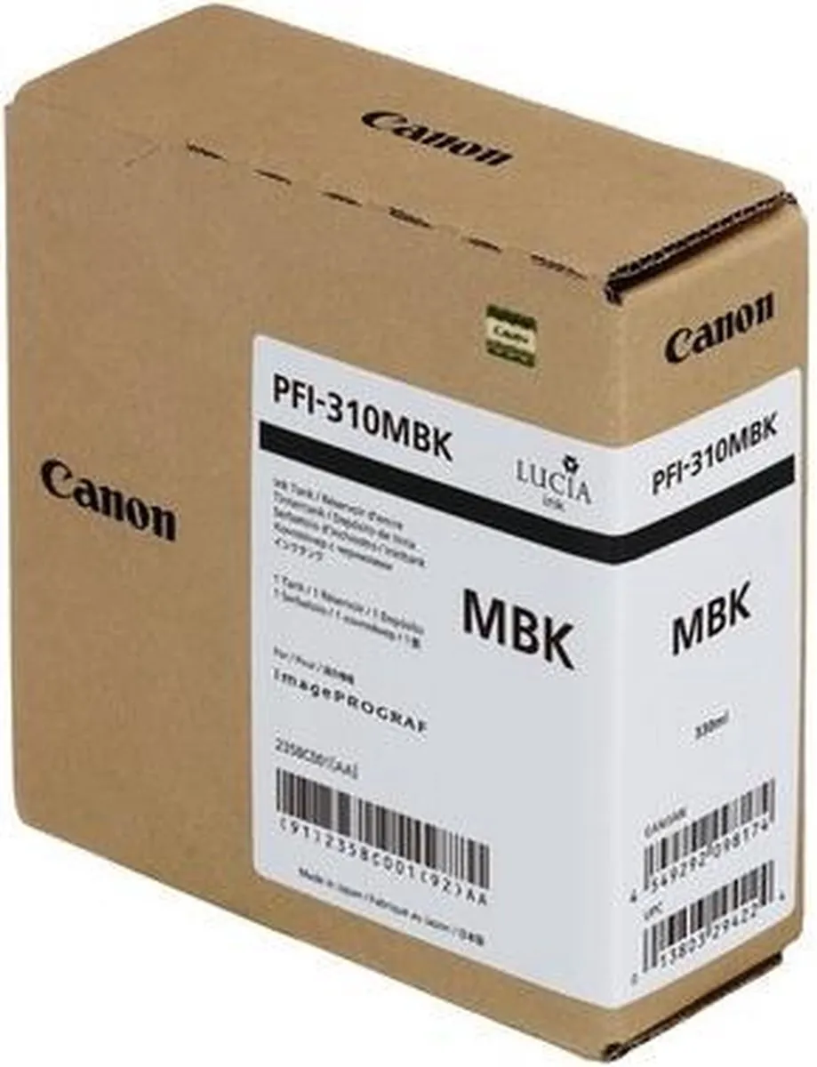 Canon PFI-310MBK Mat Zwart Inktcartridge - 330ml