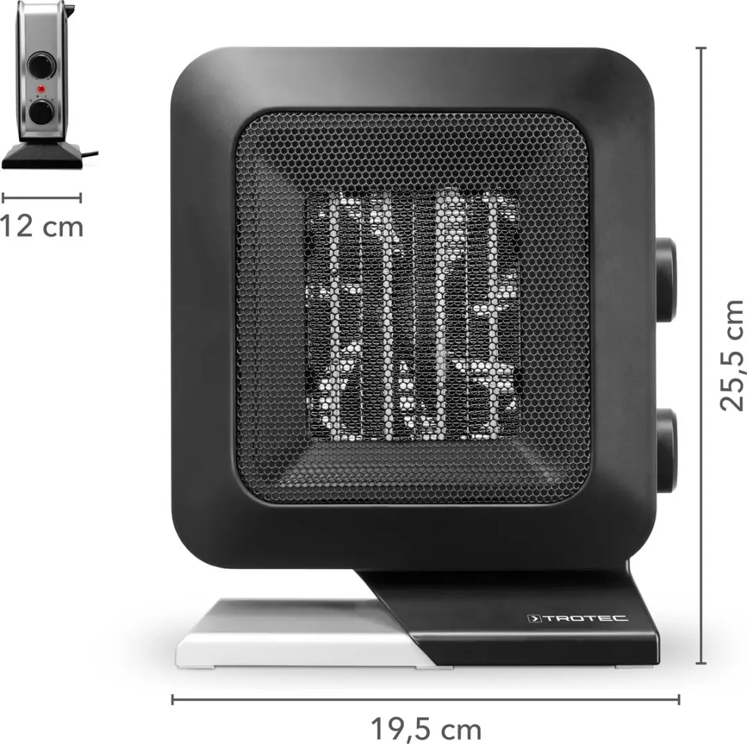 Trotec TFC 13 E Keramische Kachel 1400W - Staand - 20 m² - Zwart/Zilver - afbeelding 6 van 6