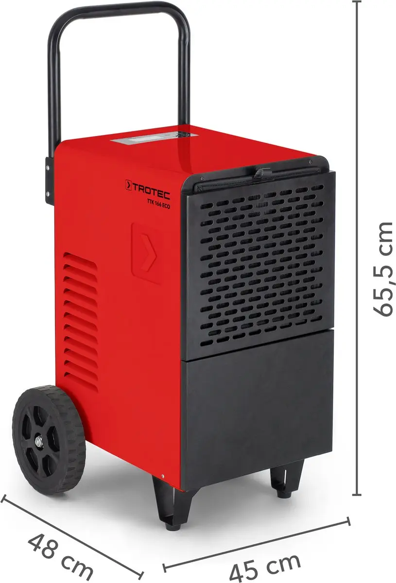 Trotec TTK 166 ECO Industriële Luchtontvochtiger - 950W - 90m² - Rood/Zwart
