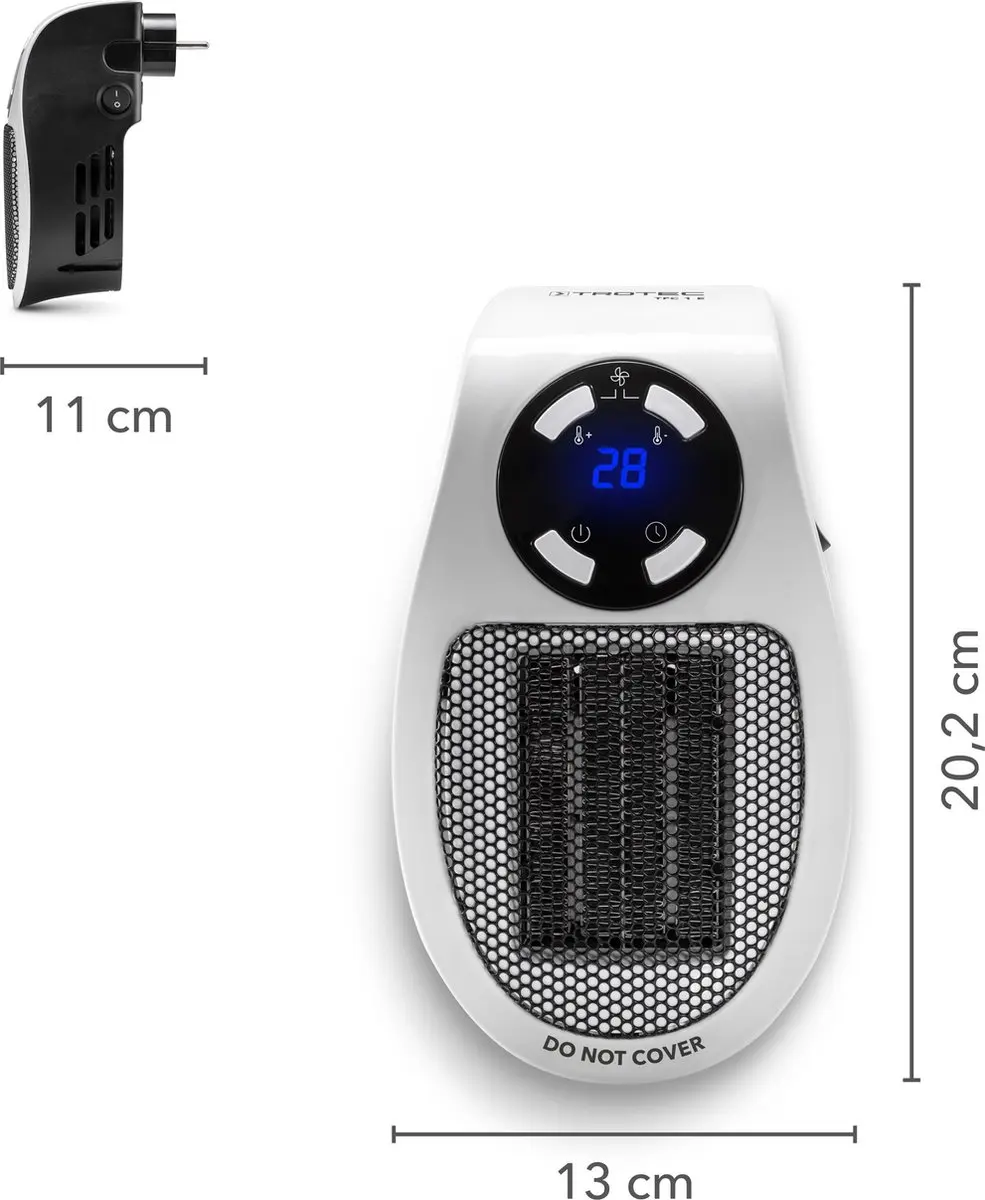 Trotec TFC 1 E Keramische Stopcontactverwarming 500W - Zwart/Wit