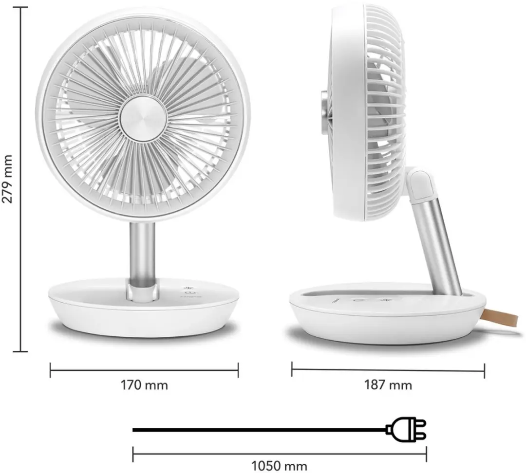 Trotec TVE 2 W Tafelventilator - 5W - 14,5cm - Bruin-beige