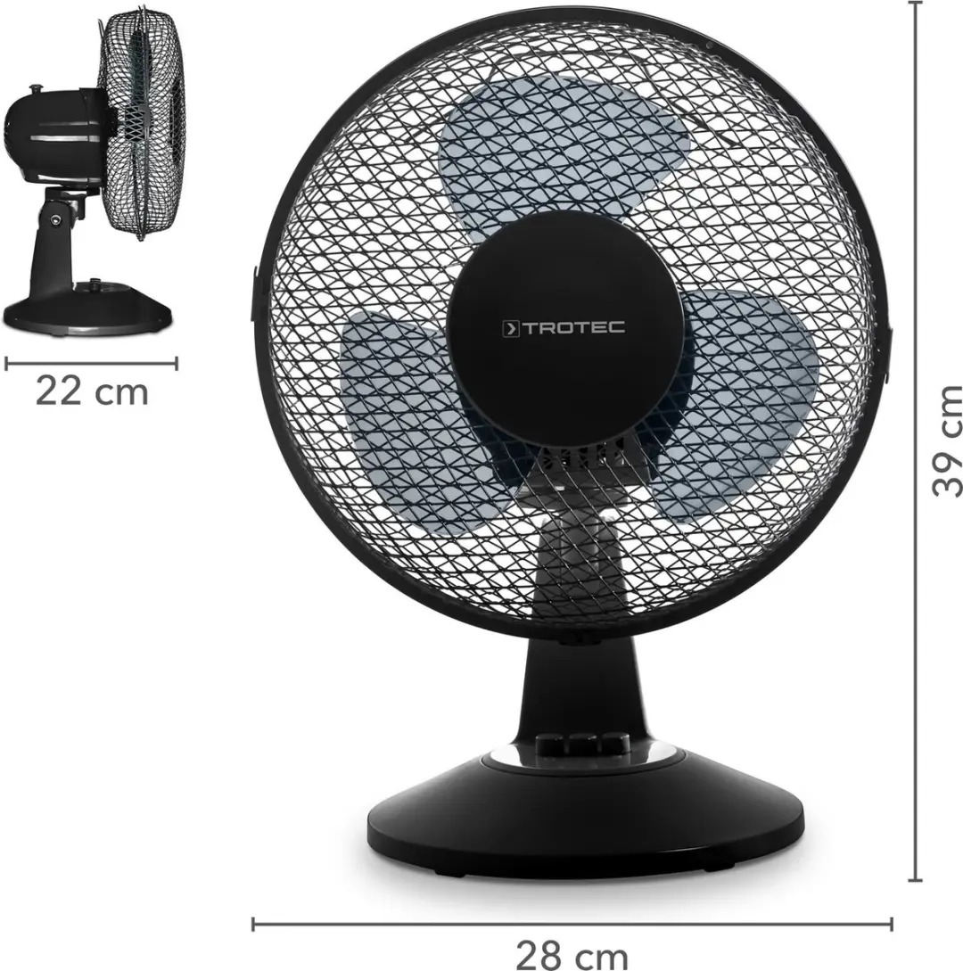 Trotec TVE 11 Tafelventilator 25W - 23cm - Zwart