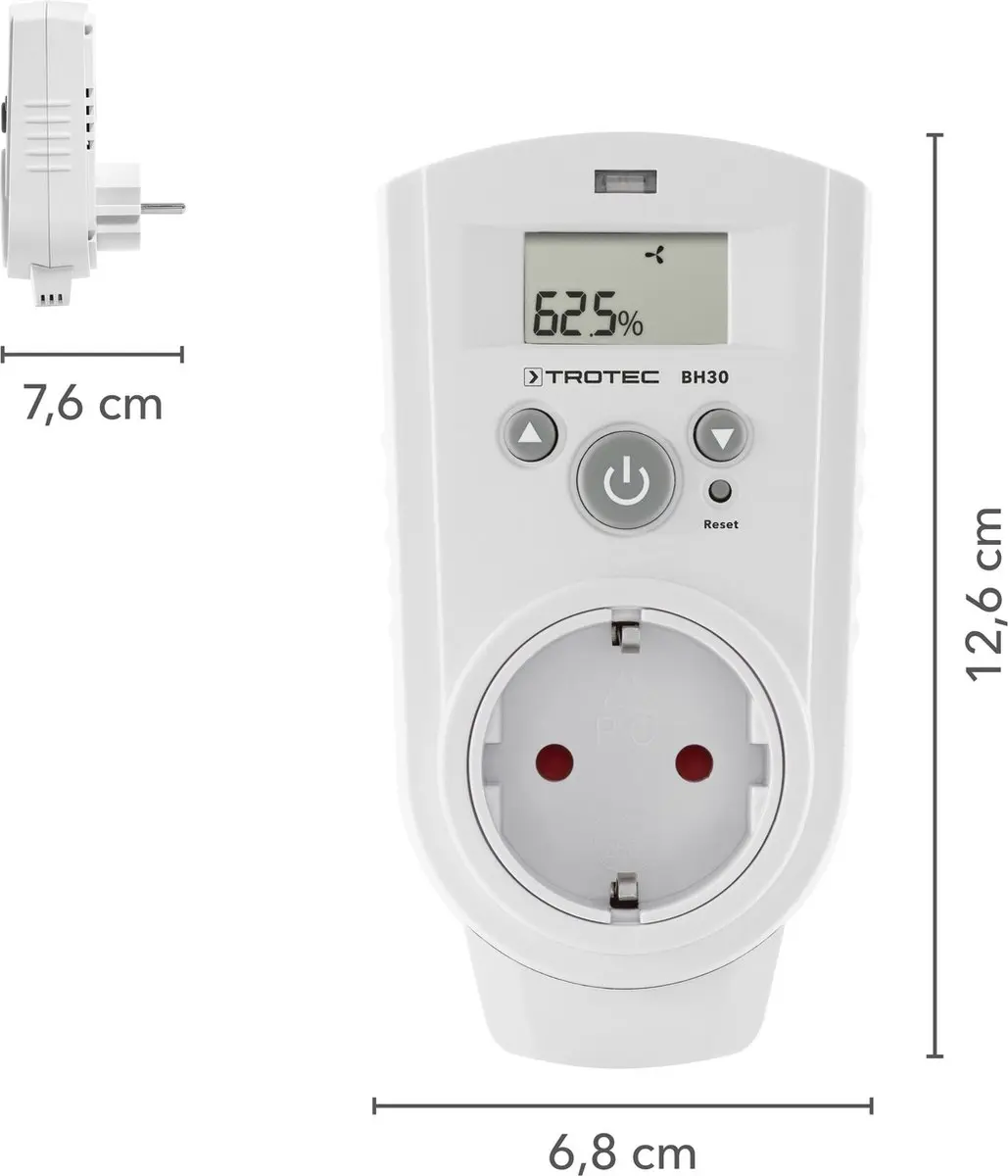 Trotec BH30 Stopcontact-Hygrostaat - Wit