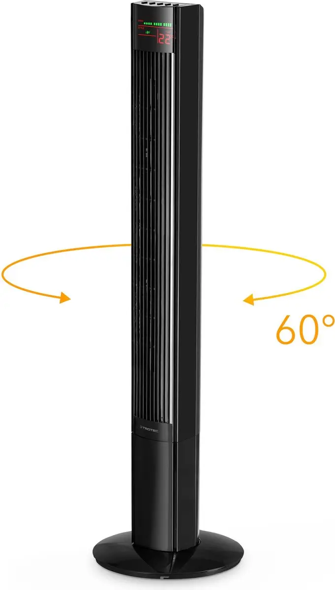 Trotec TVE 32 T Design Torenventilator - 45W - 3 Snelheden - Zwart