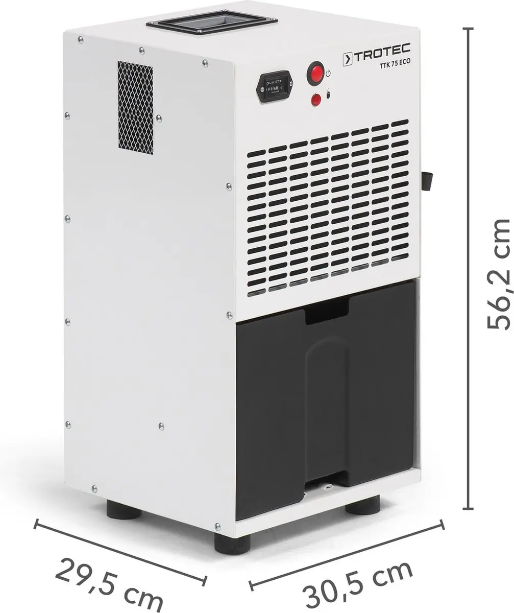 Trotec TTK 75 ECO Luchtontvochtiger - 350W - 45 m² - Wit/Zwart