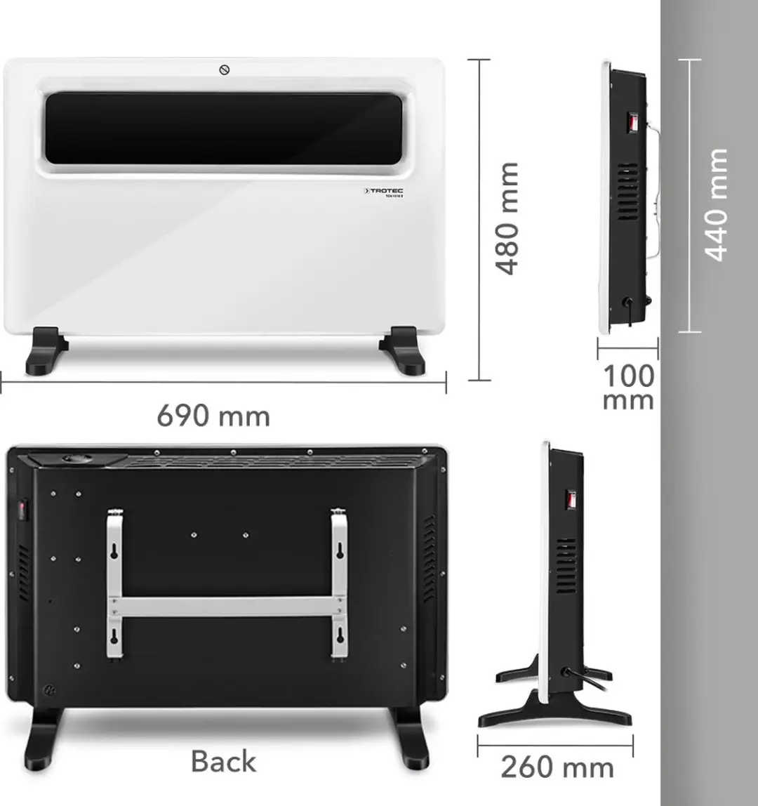 Trotec Design Convector TCH 1510 E - 1500W - Wit/Zwart