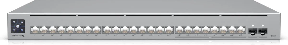 Ubiquiti USW-Pro-Max-24-PoE Netwerkswitch - 24x PoE 400W - 2x 10G SFP