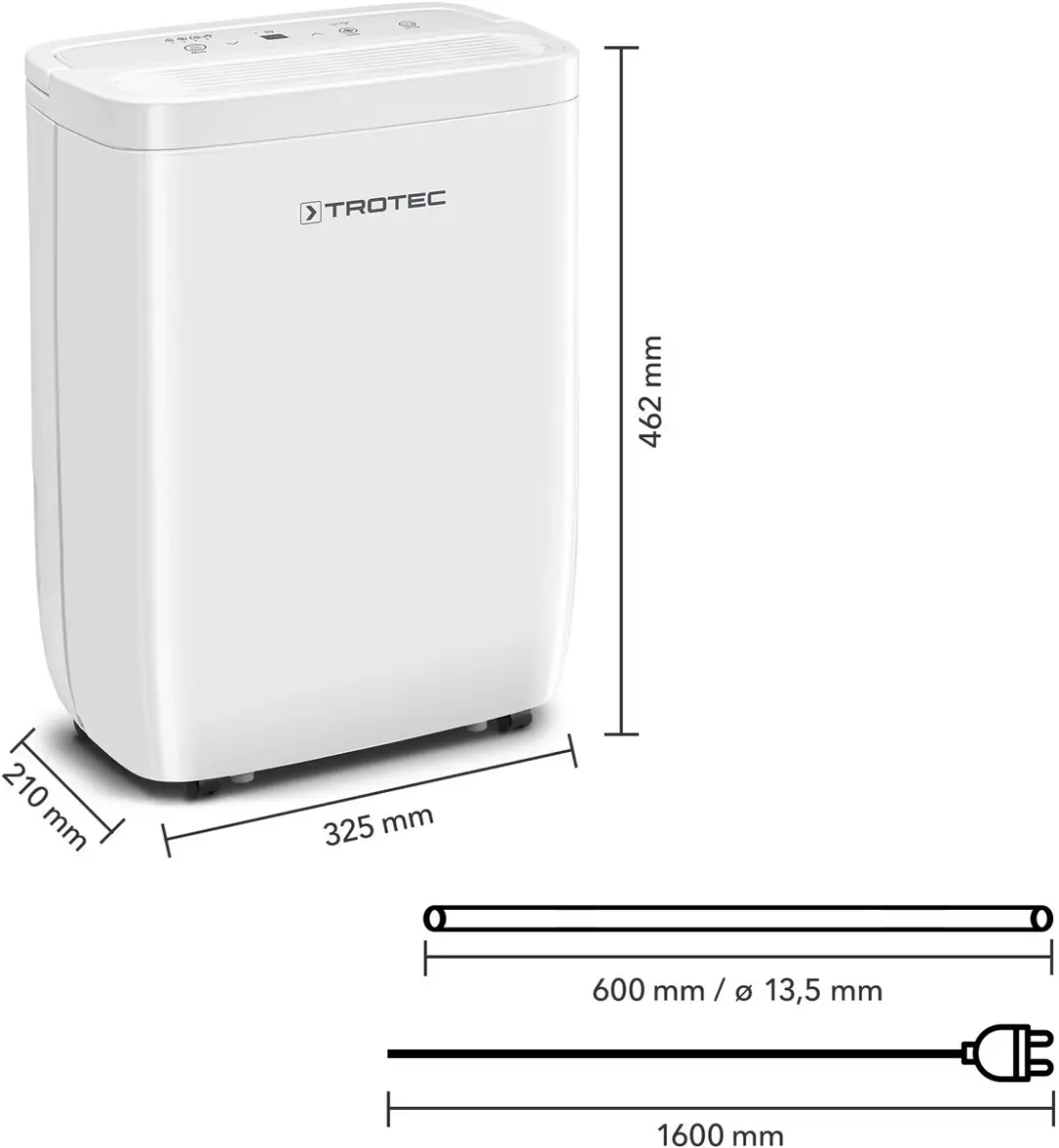 Trotec TTK 27 E Luchtontvochtiger 12L/24u - 15m² Wit - afbeelding 6 van 6