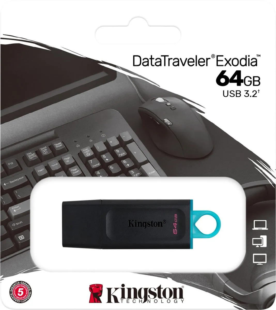 Kingston DataTraveler Exodia DTX/64GB USB Stick 64GB - Zwart