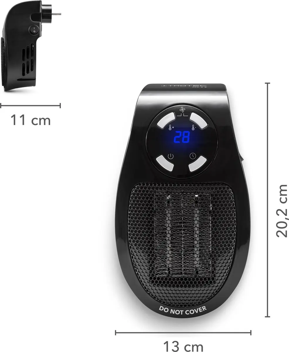 Trotec TFC 2 E Keramische Stopcontactverwarming 500W - Zwart